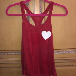 Red tank top with white heart